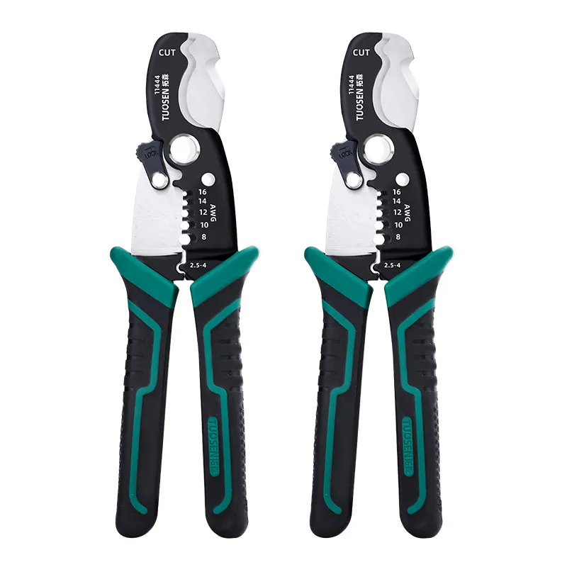 8 Inch Multifunctional Network Cable Crimper & Wire Stripper – 3-in-1 Electrical Pliers with Cable Cutter, Crimping Tool for RJ45/RJ12, and Wire Stripper for 10-24 AWG
